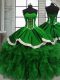 Sleeveless Floor Length Beading and Ruffles Lace Up Quince Ball Gowns