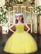 Most Popular Yellow Sleeveless Beading and Ruffles Floor Length Pageant Dress Toddler