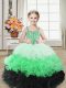 Exquisite Multi-color Little Girls Pageant Gowns Sweet 16 and Quinceanera with Beading and Ruffles Straps Sleeveless Lace Up