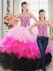 Custom Made Multi-color Sleeveless Floor Length Beading and Ruffles Lace Up Sweet 16 Dresses