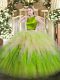 Floor Length Clasp Handle Sweet 16 Dress Multi-color for Military Ball and Sweet 16 and Quinceanera with Ruffles