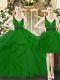 Gorgeous Green Ball Gowns Beading and Ruffles Quinceanera Gowns Lace Up Tulle Sleeveless Floor Length