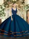 V-neck Sleeveless Tulle Quinceanera Gown Beading and Ruffled Layers Zipper