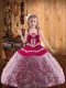 Sleeveless Embroidery and Ruffles Zipper Pageant Dress for Teens