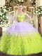 New Style Multi-color Zipper Sweet 16 Quinceanera Dress Ruffles Sleeveless Floor Length