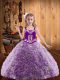 Latest Multi-color Ball Gowns Embroidery and Ruffles Winning Pageant Gowns Lace Up Fabric With Rolling Flowers Sleeveless Floor Length