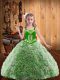 Most Popular Embroidery and Ruffles Kids Formal Wear Multi-color Lace Up Sleeveless Floor Length