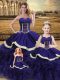 Great Purple Ball Gowns Beading and Ruffles 15 Quinceanera Dress Lace Up Satin and Organza Sleeveless Floor Length