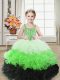 Perfect Multi-color Sleeveless Floor Length Beading and Ruffles Lace Up Custom Made Pageant Dress