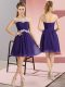 Customized Empire Homecoming Dress Purple Scoop Chiffon Cap Sleeves Mini Length Lace Up