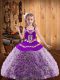 Multi-color Sleeveless Floor Length Embroidery and Ruffles Lace Up Little Girl Pageant Gowns