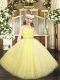 Amazing Yellow Sleeveless Tulle Zipper Pageant Dress for Teens for Party and Quinceanera