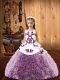Pretty Multi-color Ball Gowns Beading Pageant Gowns For Girls Lace Up Organza and Fabric With Rolling Flowers Sleeveless Floor Length