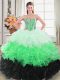 Artistic Multi-color Sleeveless Organza Lace Up Quinceanera Gowns for Sweet 16 and Quinceanera