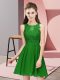 Free and Easy Green Zipper Scoop Appliques Vestidos de Damas Chiffon Sleeveless
