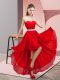 Modest Red Dama Dress Prom and Party and Wedding Party with Beading Sweetheart Sleeveless Lace Up Modest Red Dama Dress Prom and Party and Wedding Party with Beading Sweetheart Sleeveless Lace Up