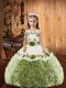 Adorable Multi-color Little Girls Pageant Gowns Sweet 16 and Quinceanera with Embroidery and Ruffles Straps Sleeveless Lace Up