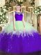 Gorgeous Floor Length Multi-color Quinceanera Dress Scoop Sleeveless Zipper