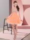 Orange Red Empire Chiffon Sweetheart Sleeveless Beading Mini Length Lace Up Dress for Prom