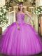 Sleeveless Beading and Ruffles Lace Up 15 Quinceanera Dress