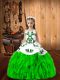Ball Gowns Straps Sleeveless Organza Floor Length Lace Up Embroidery and Ruffles Little Girl Pageant Dress
