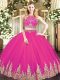 Fabulous Sleeveless Zipper Floor Length Beading and Appliques Ball Gown Prom Dress