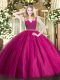 Sleeveless Beading Zipper Quinceanera Gown