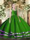 Enchanting Green Ball Gowns Ruffled Layers and Ruching Sweet 16 Quinceanera Dress Zipper Organza Sleeveless Floor Length