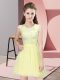 Stunning Yellow Sleeveless Tulle Side Zipper Dama Dress for Prom and Party and Wedding Party