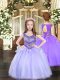 Perfect Lavender Scoop Neckline Beading Kids Formal Wear Sleeveless Lace Up