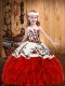 Gorgeous Sleeveless Lace Up Floor Length Embroidery and Ruffles Little Girls Pageant Dress Wholesale