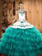 Floor Length Ball Gowns Sleeveless Turquoise 15th Birthday Dress Lace Up