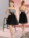 Edgy Black Empire Lace Dress for Prom Zipper Chiffon Sleeveless Mini Length