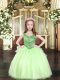 Adorable Apple Green Little Girl Pageant Gowns Party and Quinceanera with Beading Scoop Sleeveless Lace Up