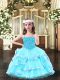 Beauteous Organza Sleeveless Floor Length Little Girl Pageant Dress and Beading and Ruffled Layers