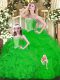 Organza Sleeveless Floor Length Sweet 16 Quinceanera Dress and Ruffles