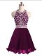 Shining Scoop Sleeveless Chiffon Dress for Prom Beading Lace Up