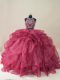 Luxury Backless Quinceanera Dresses Burgundy for Sweet 16 and Quinceanera with Beading and Ruffles Brush Train