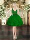 Dark Green Party Dress Wholesale Prom and Party with Beading and Ruffles V-neck Sleeveless Lace Up
