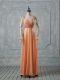 Stunning Orange Sleeveless Chiffon Criss Cross Prom Dresses for Prom and Party and Military Ball