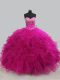 Floor Length Ball Gowns Sleeveless Fuchsia Sweet 16 Dress Lace Up