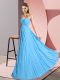 High Quality Chiffon Sleeveless Floor Length Teens Party Dress and Ruching