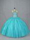 Smart Sleeveless Lace Up Floor Length Beading Ball Gown Prom Dress