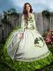 Attractive Ball Gowns Sweet 16 Dresses Olive Green Sweetheart Organza Sleeveless Floor Length Lace Up