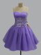 Fantastic Sleeveless Lace Up Mini Length Beading Prom Party Dress