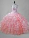 Floor Length Ball Gowns Sleeveless Pink Vestidos de Quinceanera Lace Up