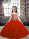 Off The Shoulder Sleeveless Tulle Kids Pageant Dress Beading and Appliques Lace Up