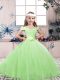 Sleeveless Lace and Belt Lace Up Little Girls Pageant Dress Wholesale