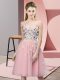 Extravagant Pink Lace Up Sweetheart Appliques Dama Dress Tulle Sleeveless