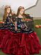 Most Popular Straps Sleeveless Organza Little Girls Pageant Dress Embroidery and Ruffles Lace Up